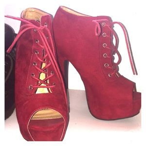 Camille Women's Comfort Heel Lace Up Ankle Booties